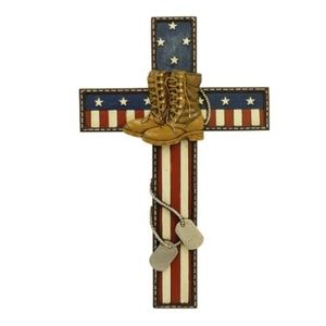 Fallen Soldier Military Cross - Wall, Polyresin